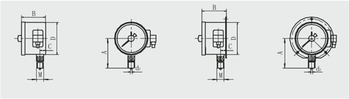 防爆电接点压力表外形尺寸