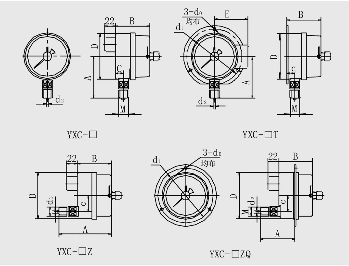 普通电接点压力表外形尺寸 普通电接点压力表外形尺寸